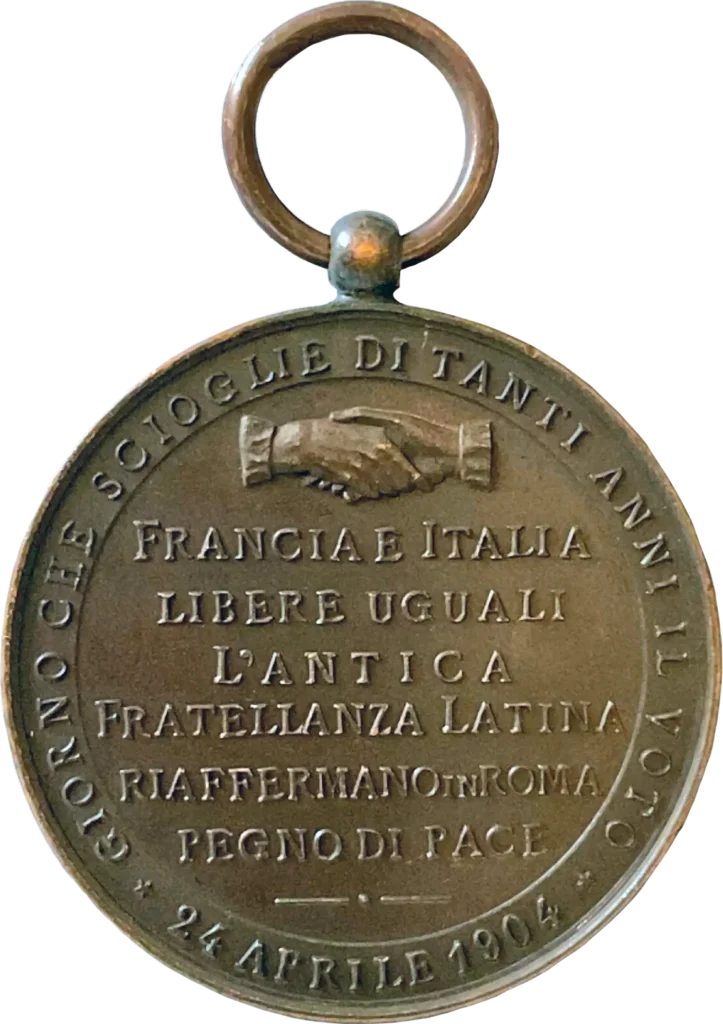 Medaglia in onore del pres. E. Loubet rovescio.