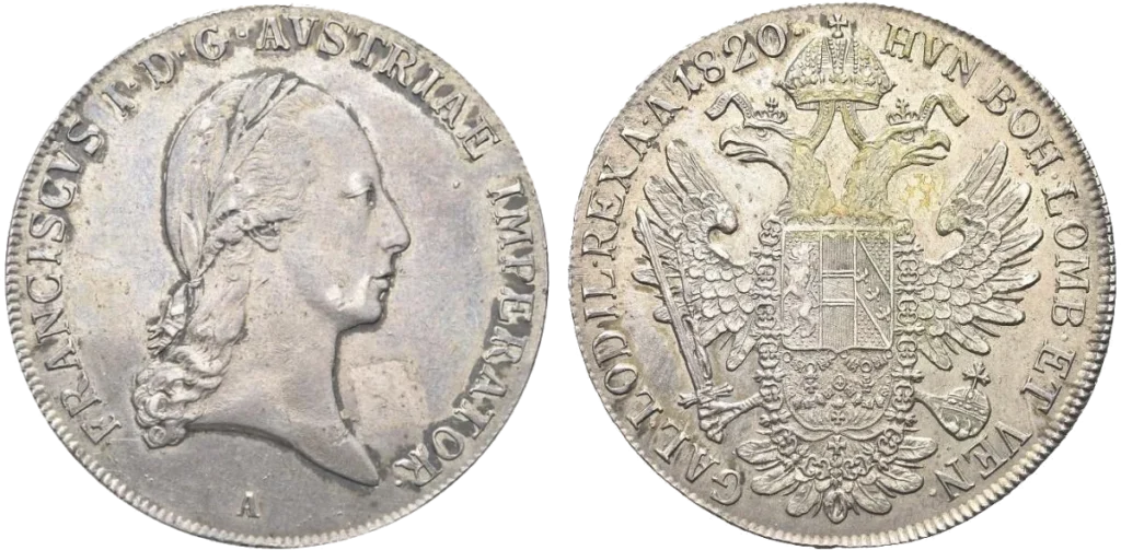 bicipite moneta tallero 1820