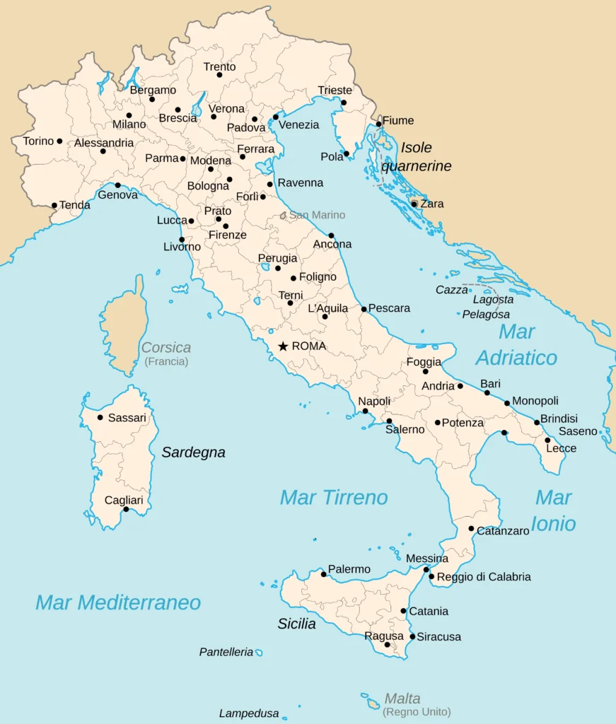 mappa regno d italia